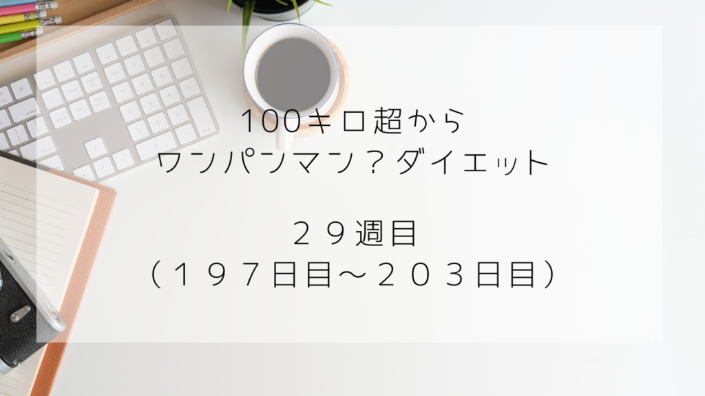 ワンパンマンダイエット　29週目　302日目