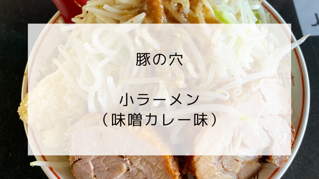 豚の穴　小ラーメン　味噌カレー味